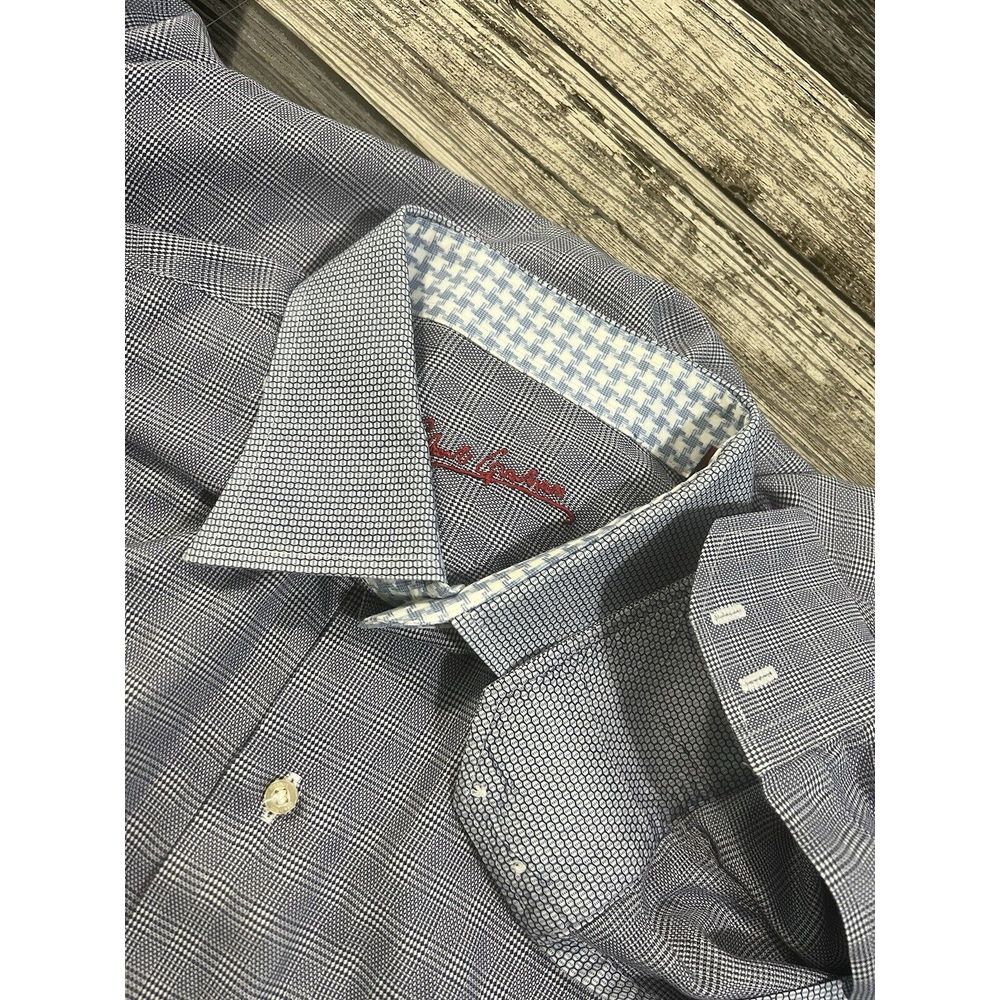 Robert Graham Men's Button-Down Shirt in Navy and White Micro-Check